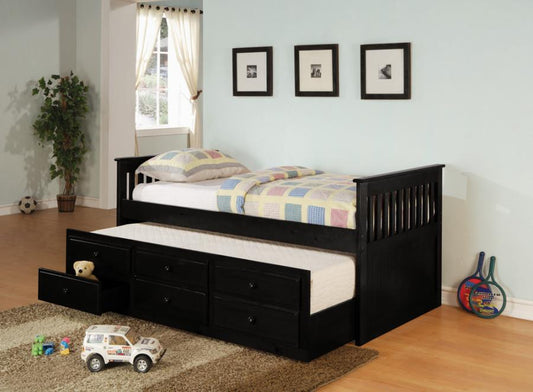 Rochford Twin Captain's Daybed w/ Storage ( Black )