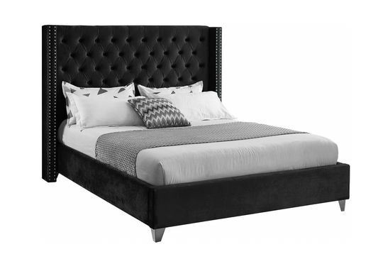 Aiden Velvet Bed ( Black )