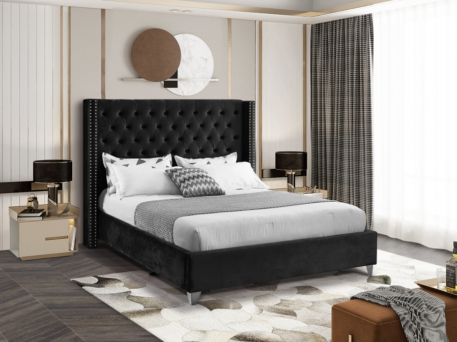 Aiden Velvet Bed ( Black )