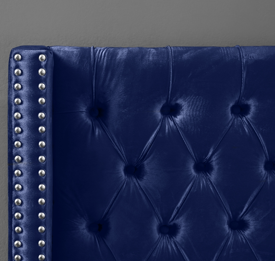 Aiden Velvet Bed ( Navy )