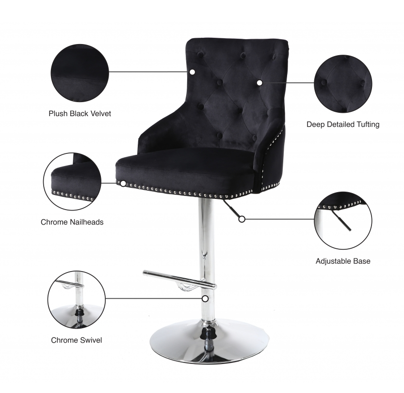 Claude Velvet Adjustable Bar/Stool