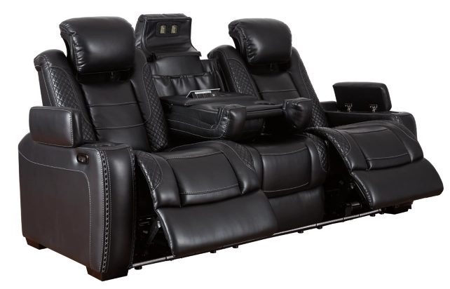 PartyTime Reclining Sofa and Loveseat ( Black )