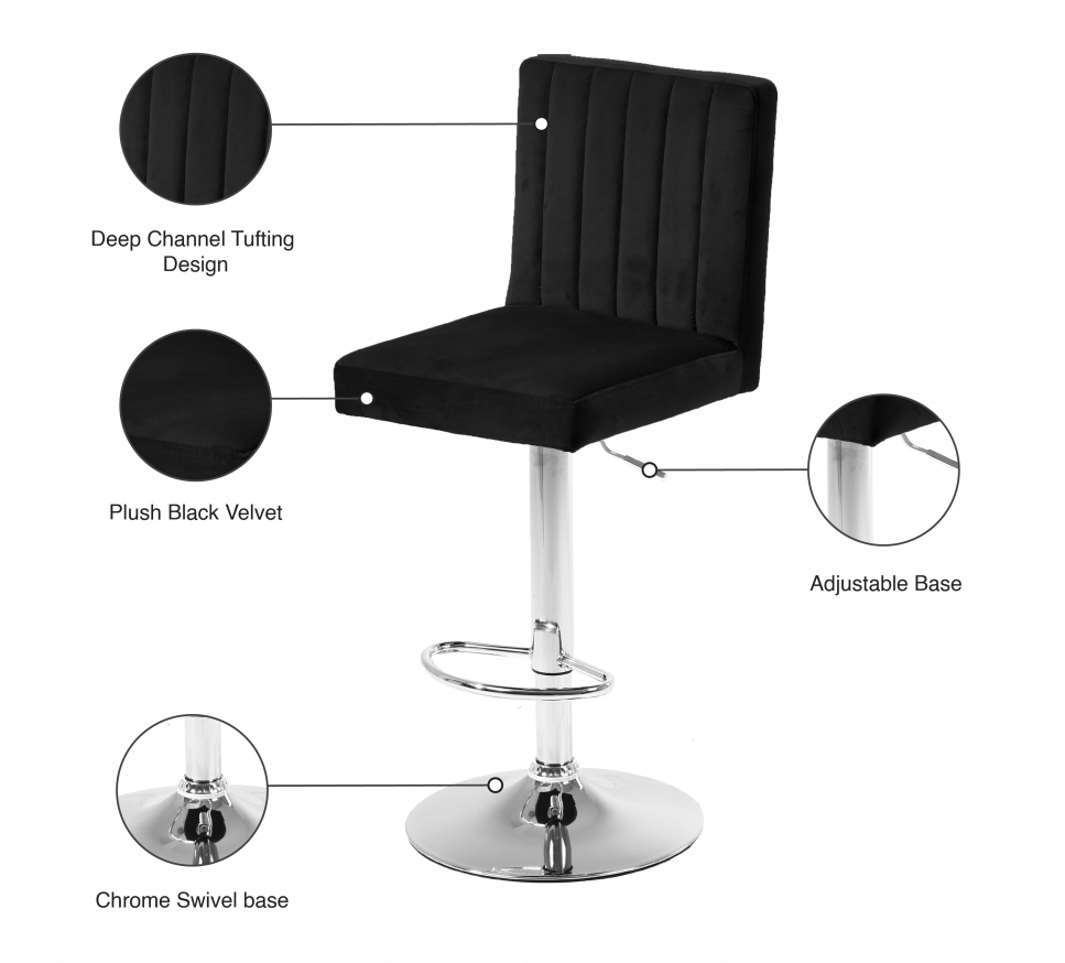 Joel Velvet Adjustable Stool