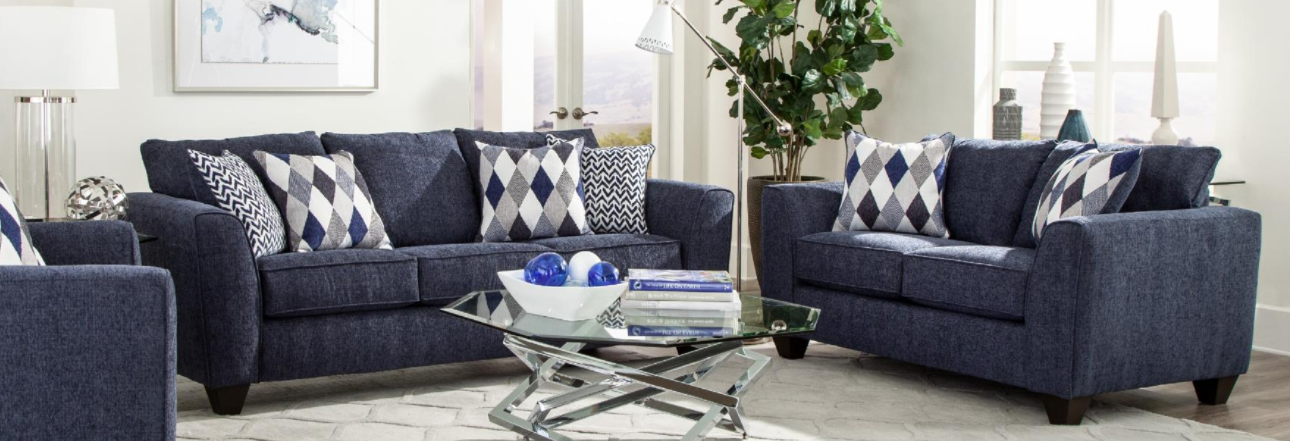 Endurance Denim Sofa and Loveseat