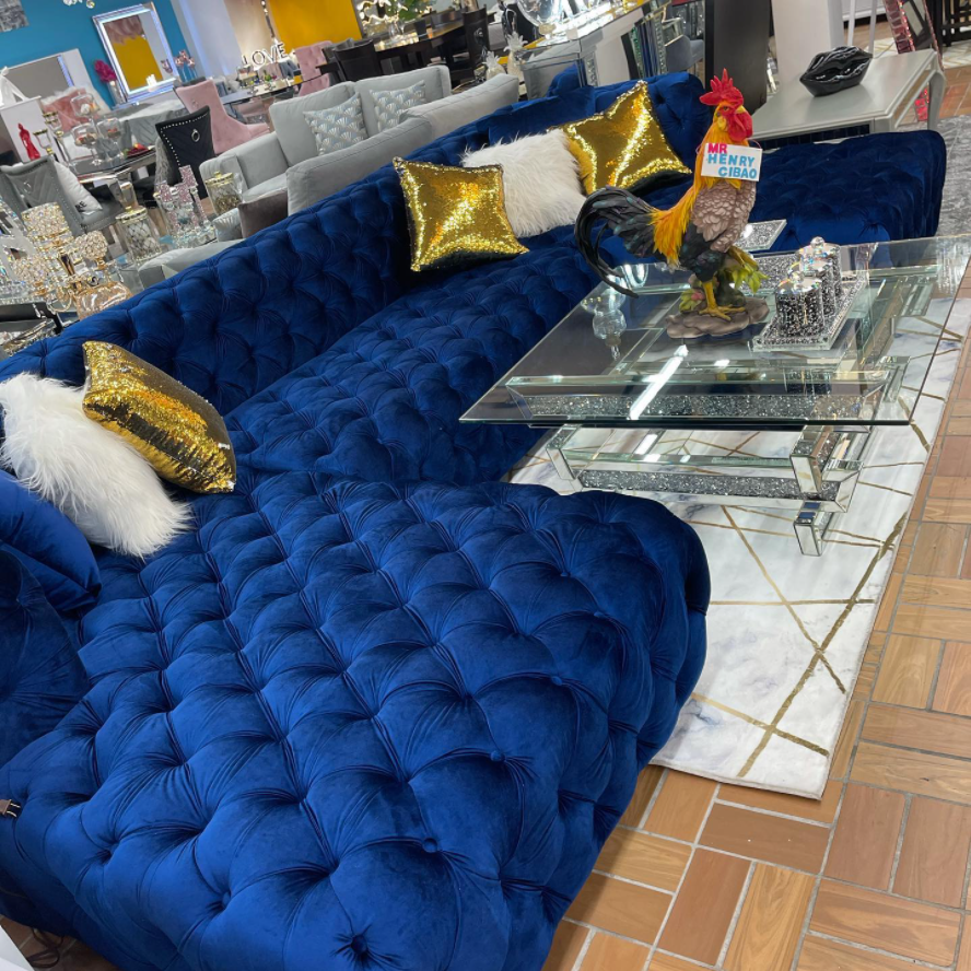 3 Piece Velvet Sectional