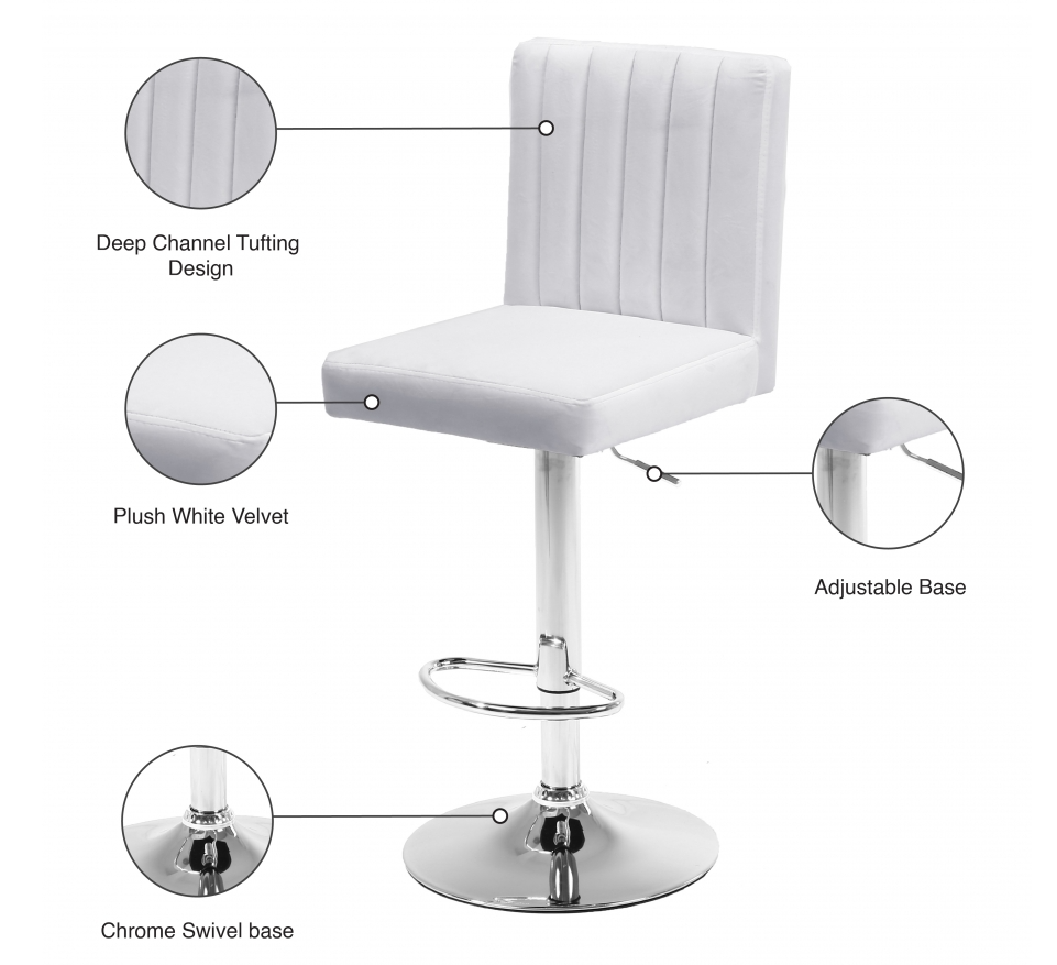 Joel Velvet Adjustable Stool